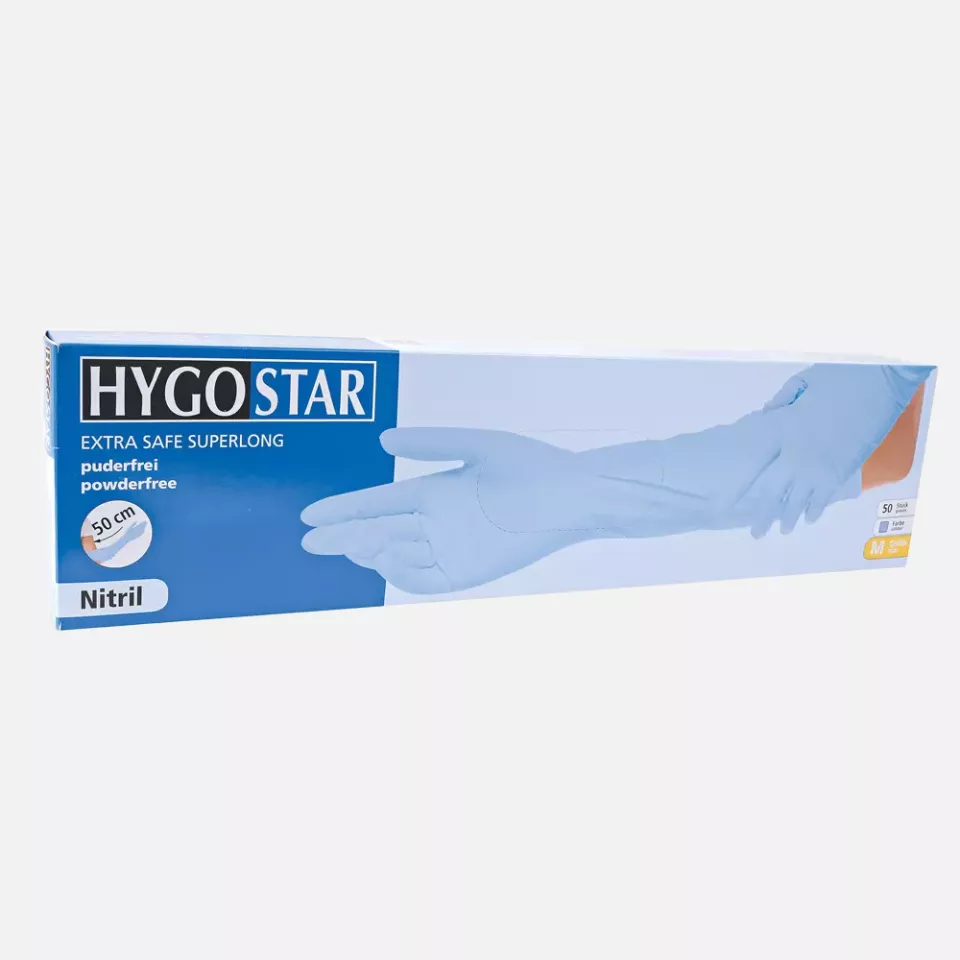 HygoStar 270032, Extra Safe Superlong Nitrile Gloves, Powder-free, image 3, gallery thumbnail