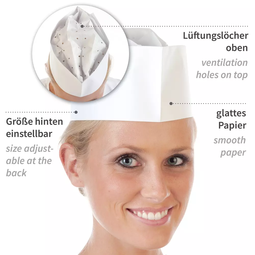 HygoNorm 1058, Service Paper Forage Hats, White, image 2