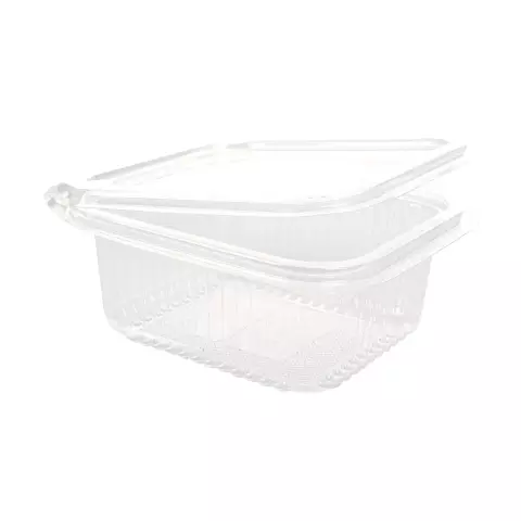 Franz Mensch Organic Rectangular PLA Deli & Salad Bowls with Hinged Lid, 500 ml