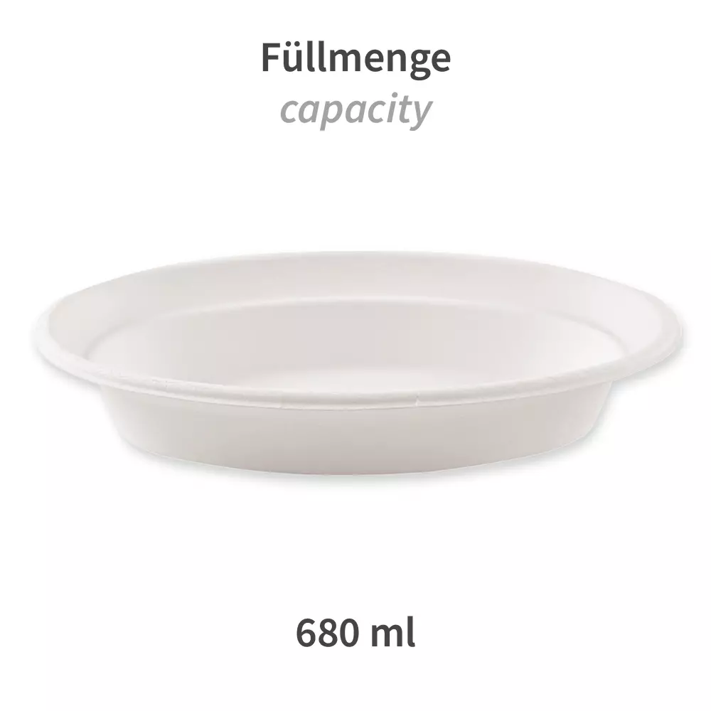 NATUREStar 41155, Organic Oval Bagasse Trays, 230 x 140 mm, 680 ml, image 3