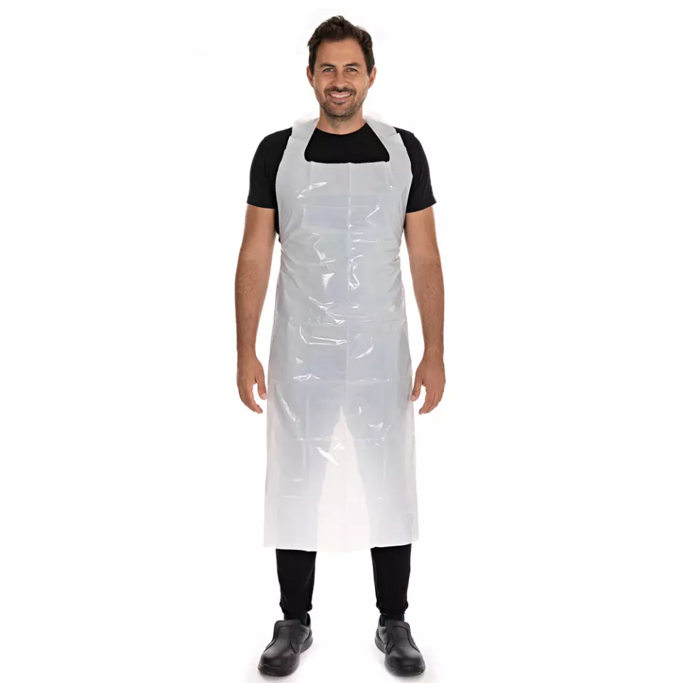 HygoStar 2311, LDPE Disposable Aprons, 140 x 75 cm, White, Antistatic, 40 my, image 1, gallery thumbnail