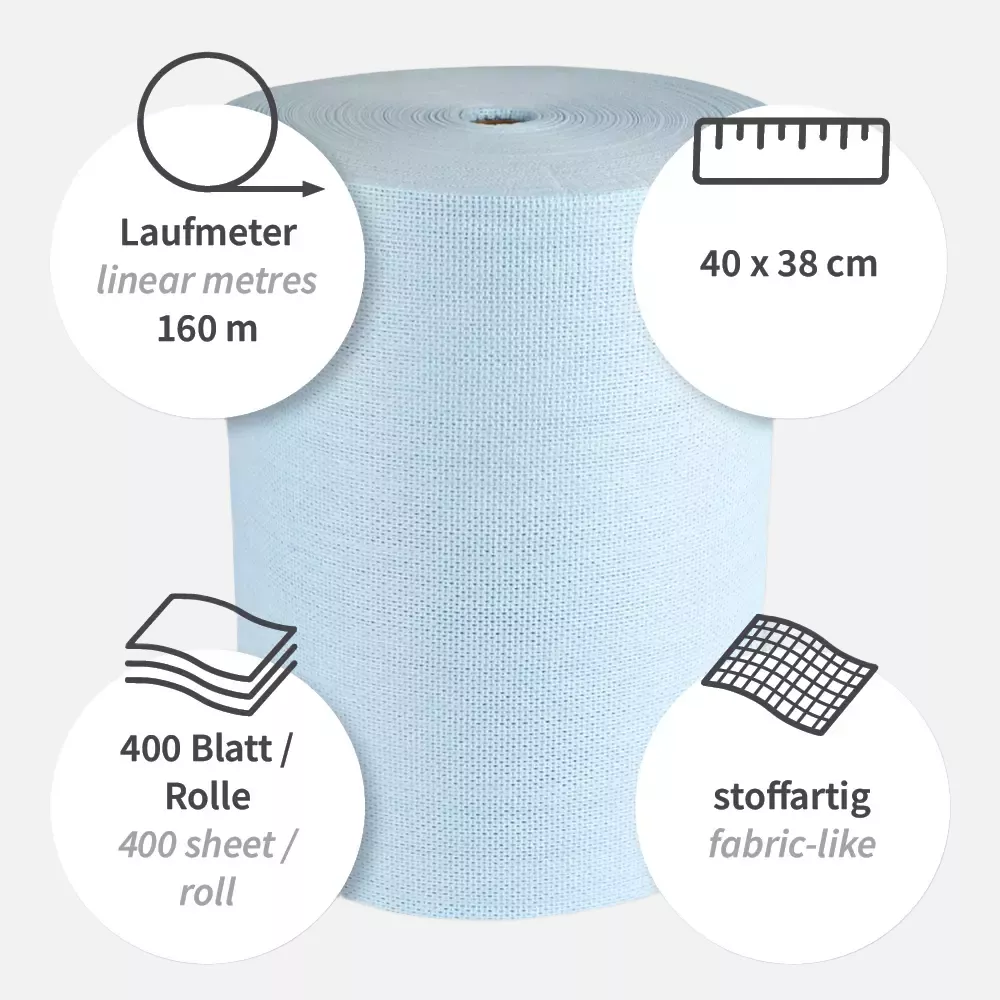 HygoClean 31706, Hygotex Eco Cleaning Cloths, Viscose/Polyester, Roll, Blue, image 4