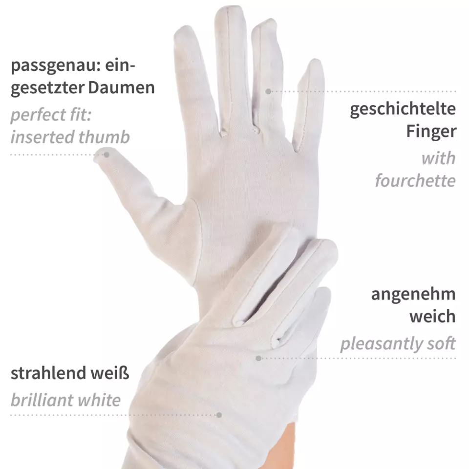 HygoStar 2711, Blanc Cotton Gloves, image 3, gallery thumbnail