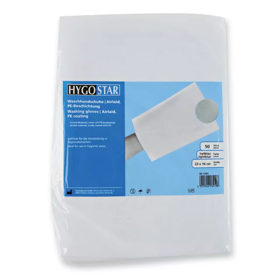 Hygostar 5341, Airlaid Washing Gloves, PE Coating, image 4, gallery thumbnail