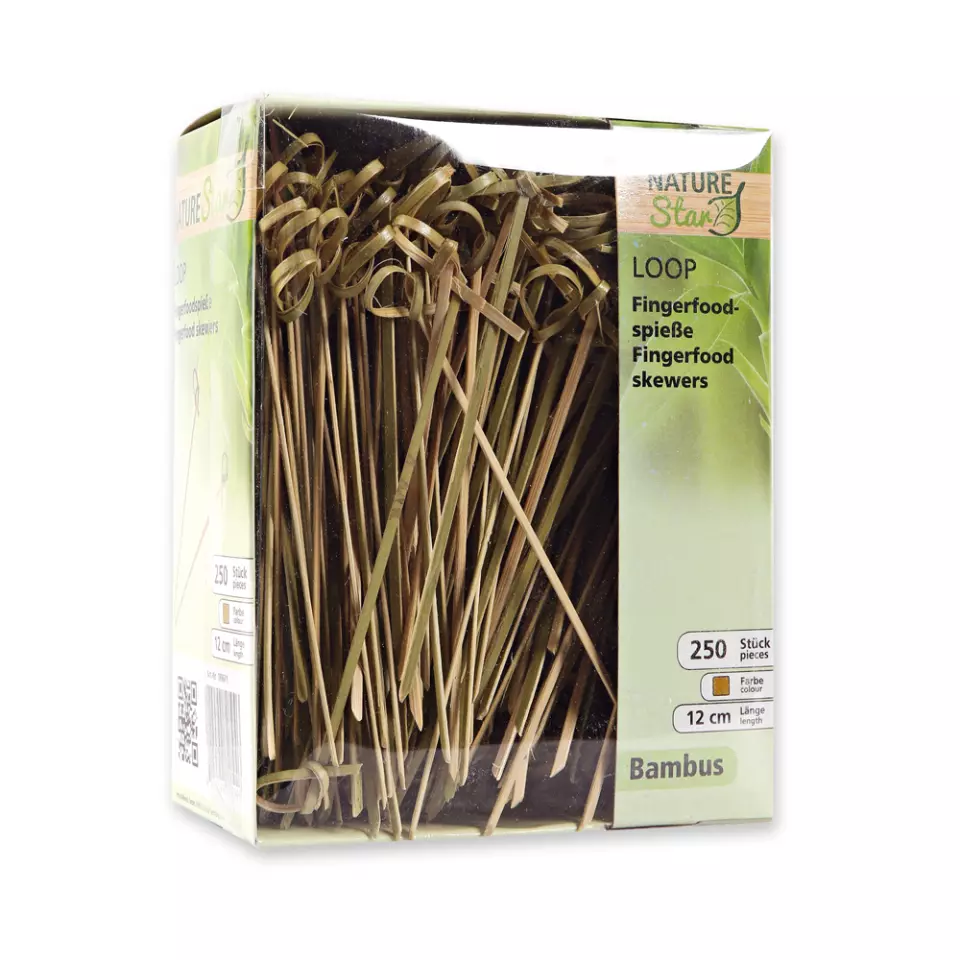 NATUREStar 389661, Loop Organic Bamboo Fingerfood Skewers, 90 mm, Natural, image 4, gallery thumbnail