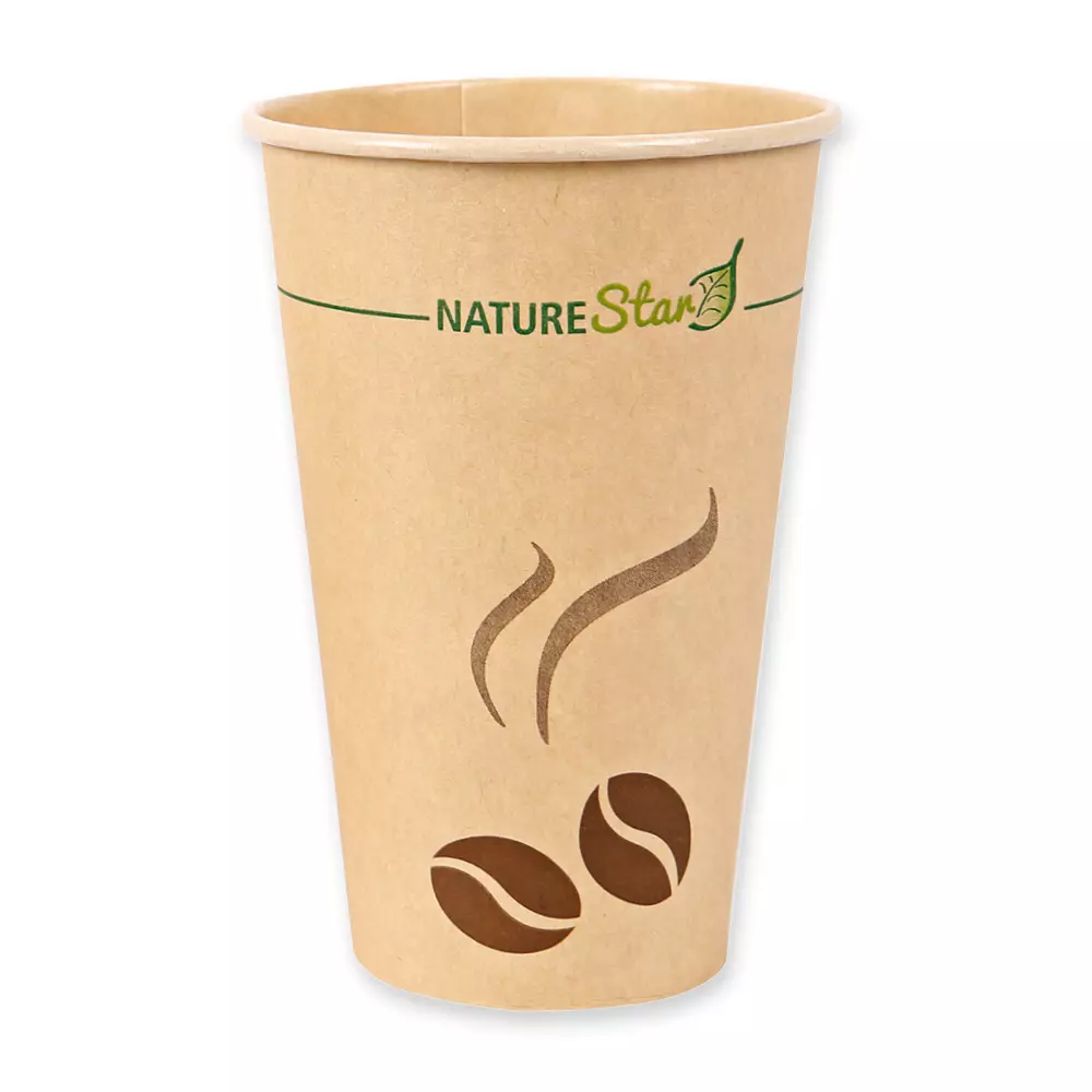 NATUREStar 406293, Mocca Bio-Kraftpapier/PLA Kaffeebecher, 300 ml / 12 oz, ø 80 mm, FSC®-mix, image 1