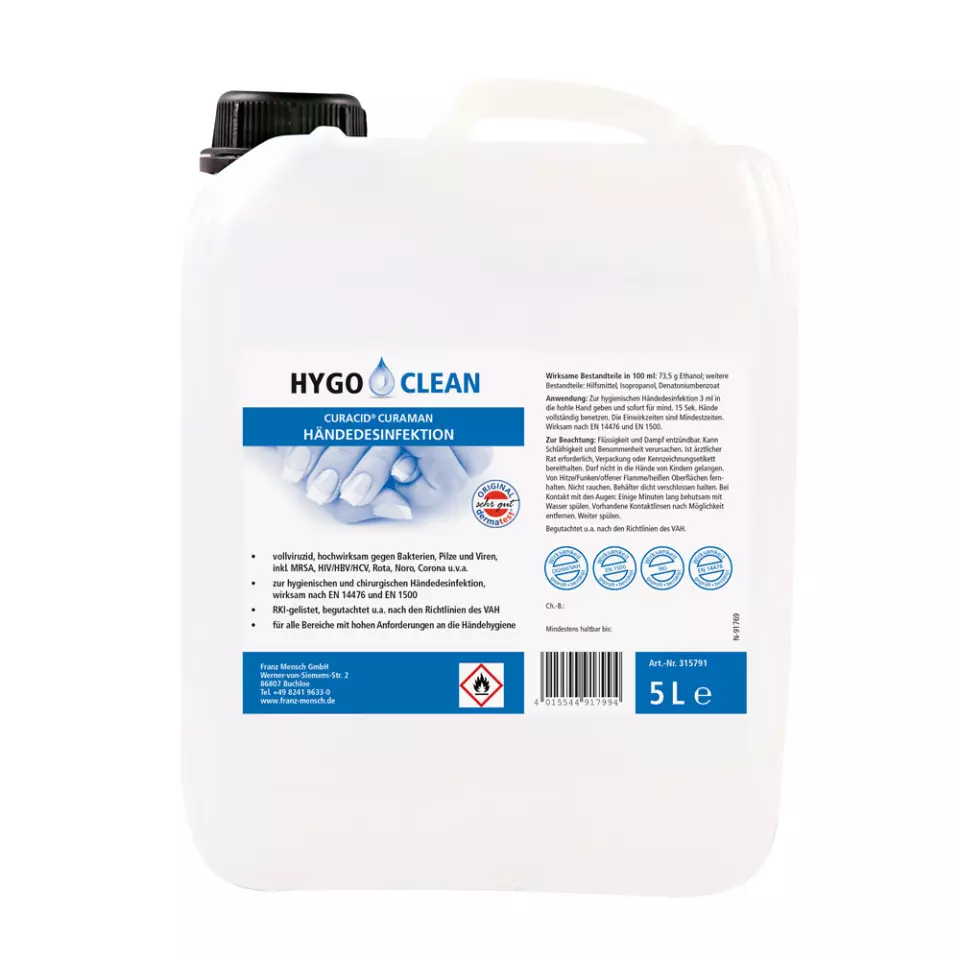 HygoClean 315791, Alcoholic Hand Disinfectant, 5 l, image 1, gallery thumbnail