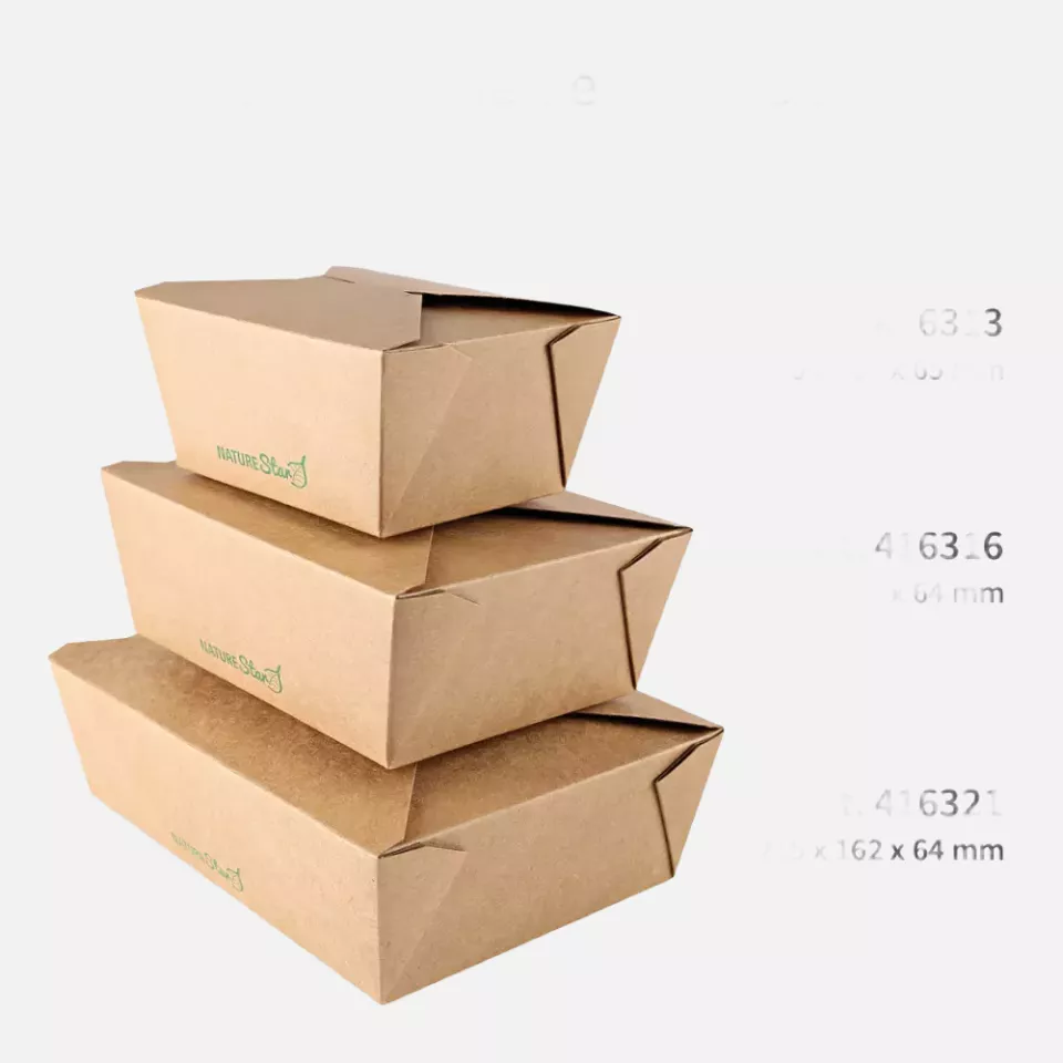 NATUREStar 416313, Menu Organic Food Boxes, 130 x 105 x 65 mm, Kraft Paper/PLA, image 6, gallery thumbnail