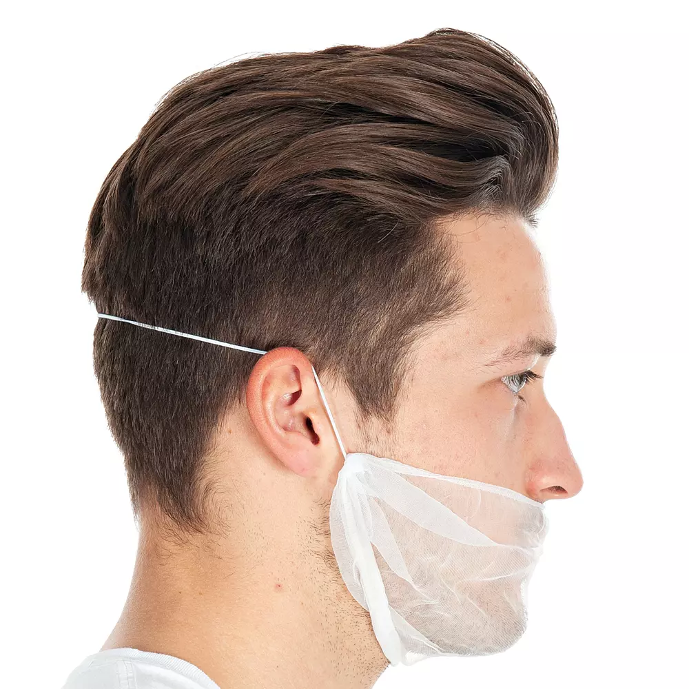 Hygostar 29216, Micromesh Detectable Nylon Beard Cover, White, image 3