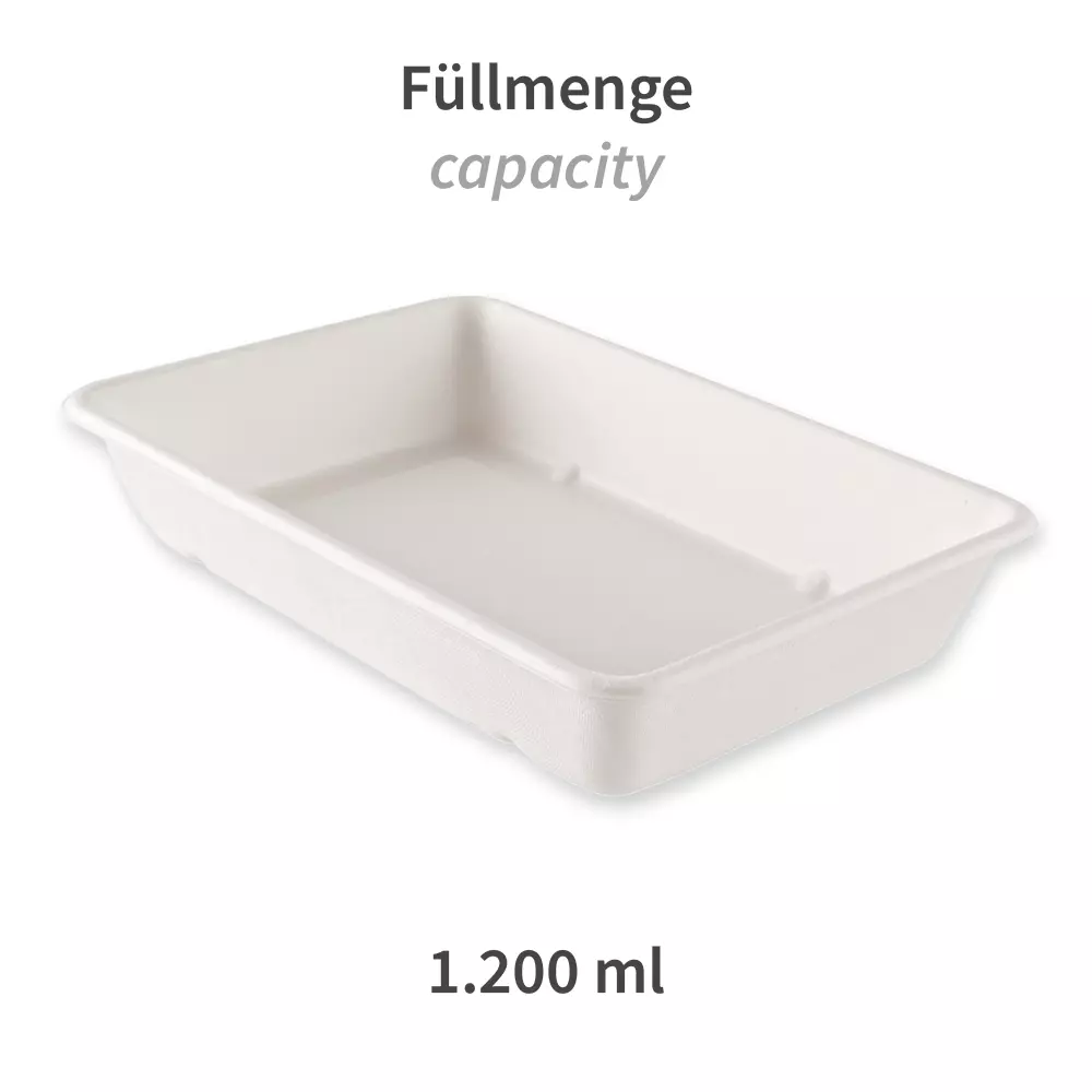 NATUREStar 41144, Classico Organic Trays, 230 x 156 x 45 mm, 1200 ml, Bagasse, image 2