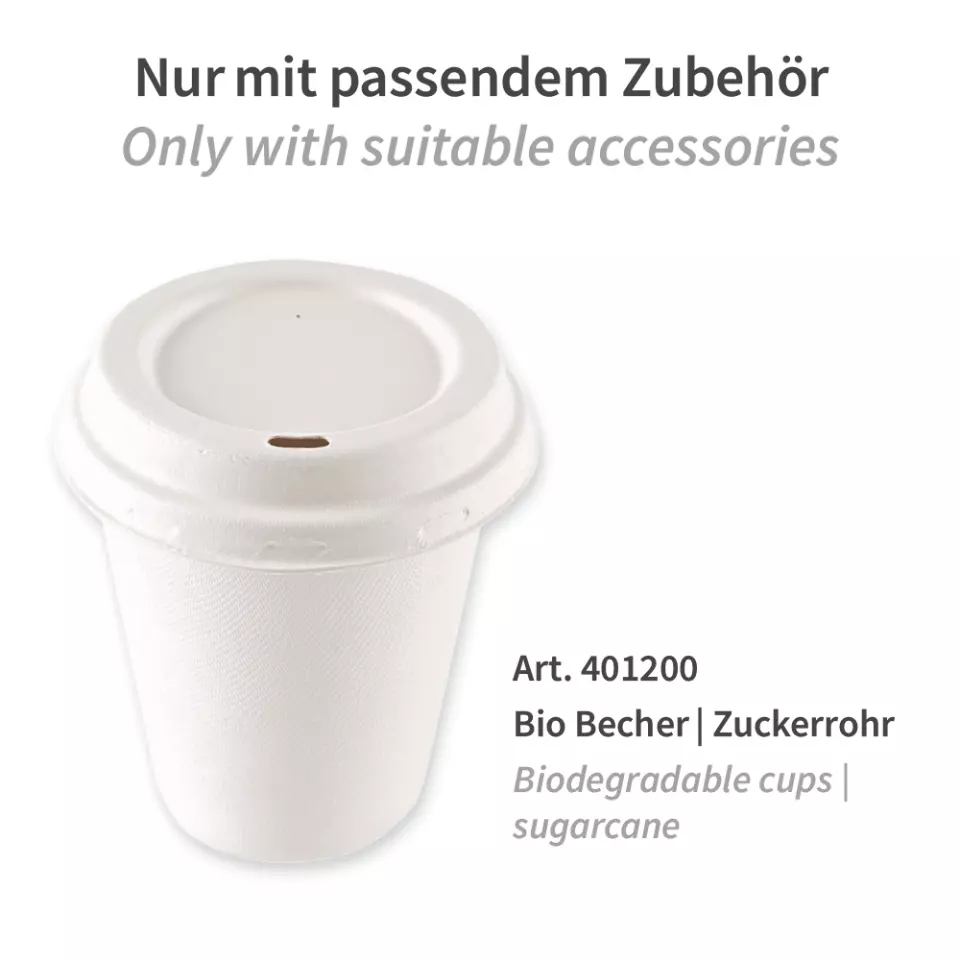 NATUREStar 401201, Organic Bagasse Drinking Cup Lids, Ø 90 mm, image 3, gallery thumbnail