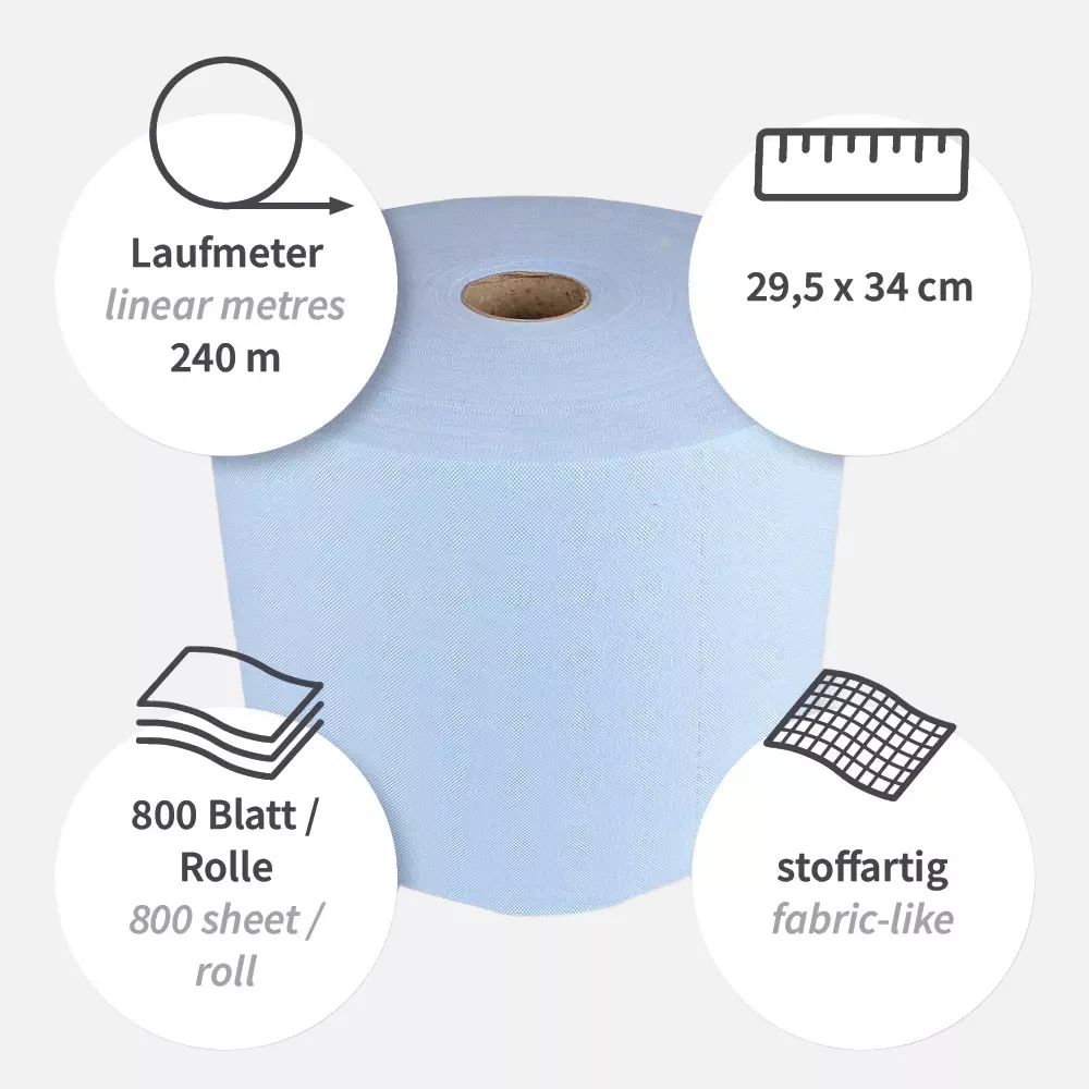 HygoClean 317506, Cellulose Cleaning Cloths, Roll, Blue, image 3