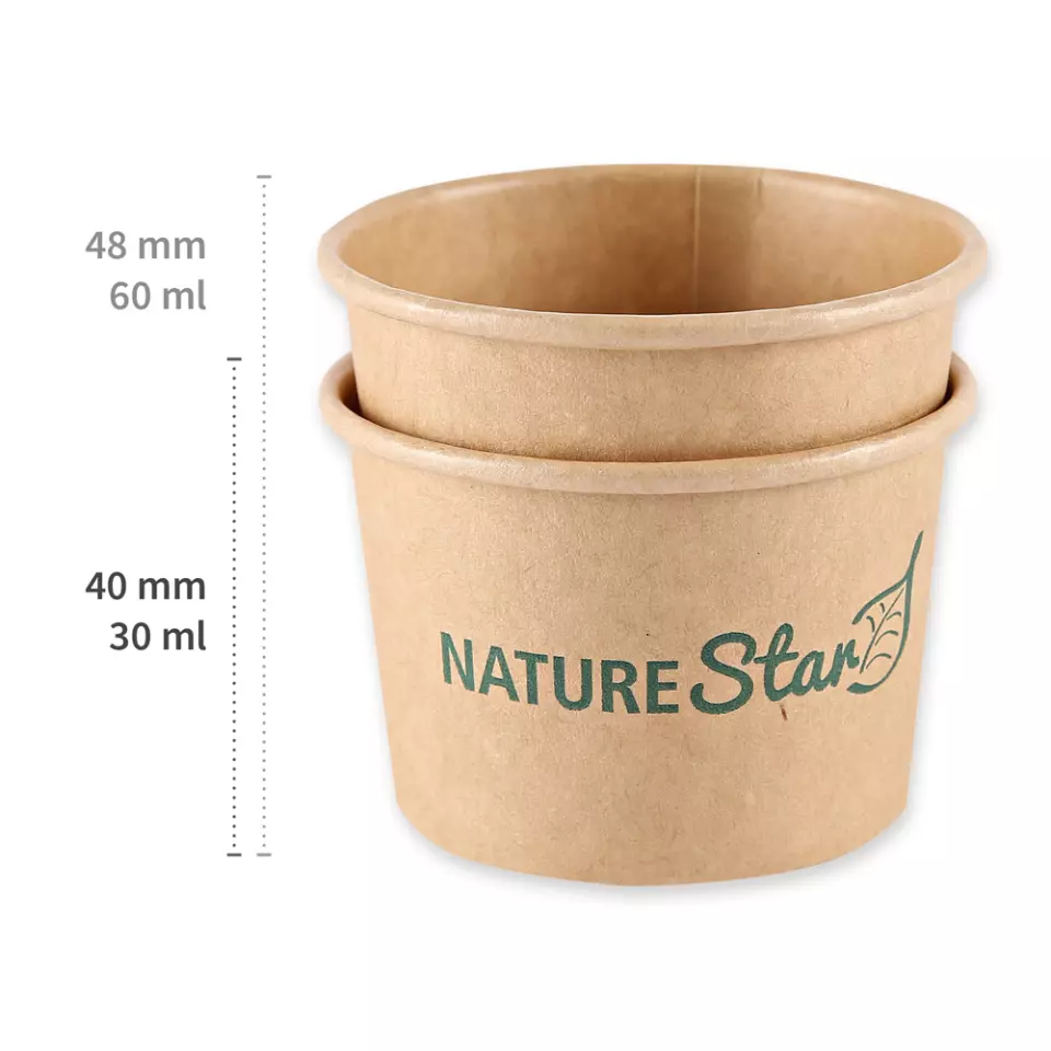 NATUREStar 417060, FSC®-mix Kraft Paper/PE Dip Trays, Small, ø 61.5 mm x 48 mm, Organic, image 3, gallery thumbnail