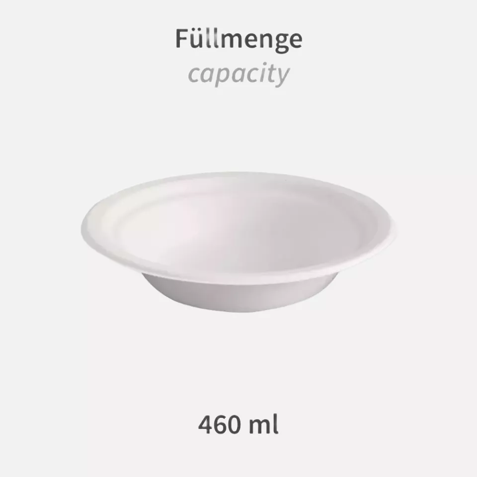 NATUREStar 41146, Organic Flat Round Bagasse Bowls, 460 ml, Ø 180 mm, image 2, gallery thumbnail