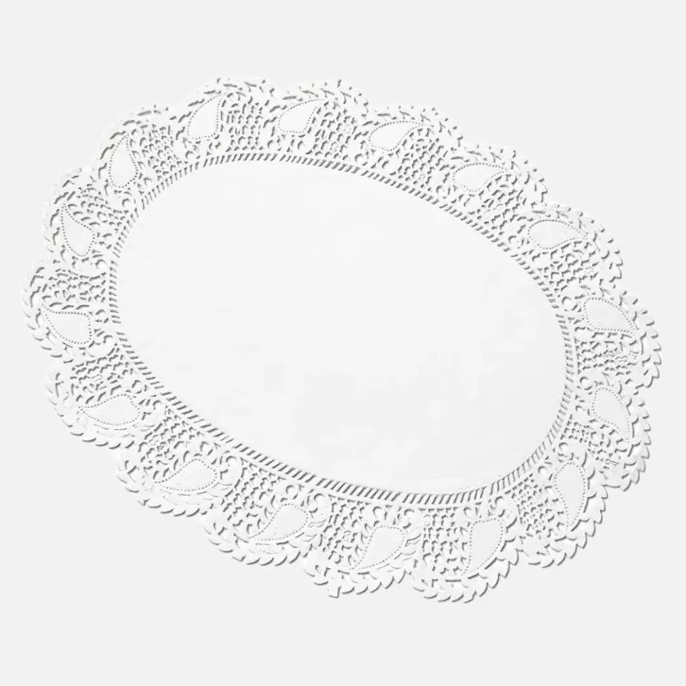 HygoStar 36161, Oval Paper Doilies, 16 x 23 cm, White, image 1, gallery thumbnail