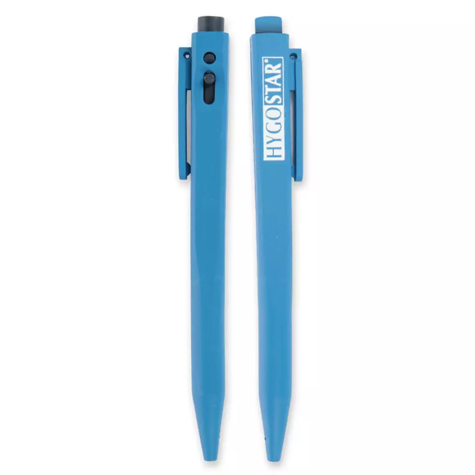 HygoStar 85563, Retractible Detectable Plastic Pen Clip, Blue, image 1, gallery thumbnail