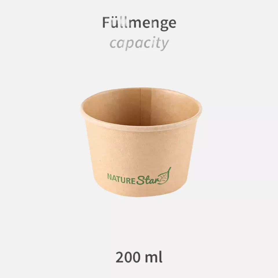 NATUREStar 417235, Minestrone Kraft Paper/PE Soup Cups, 200 ml, ø 97 mm, 60 mm, FSC®-mix, image 4, gallery thumbnail