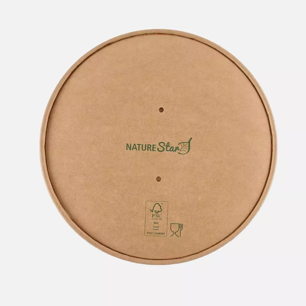 NATUREStar 417118, Caesar Organic Salad Bowl Lids, Kraft Paper/PE, FSC®-mix, ø 185 mm, image 1