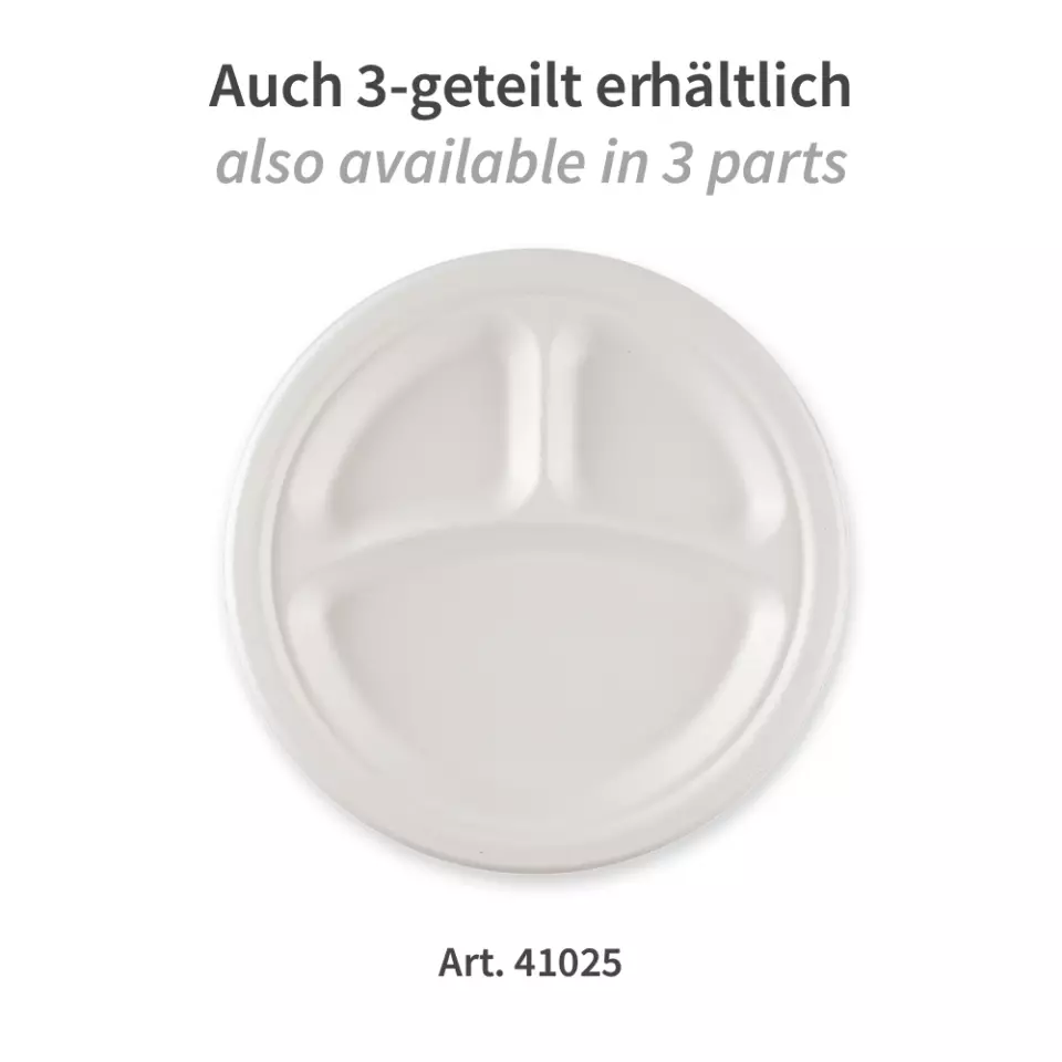 NATUREStar 41021, Organic Menu Plates, Ø 229 mm, Round, 2-Compartments, Bagasse, image 4, gallery thumbnail
