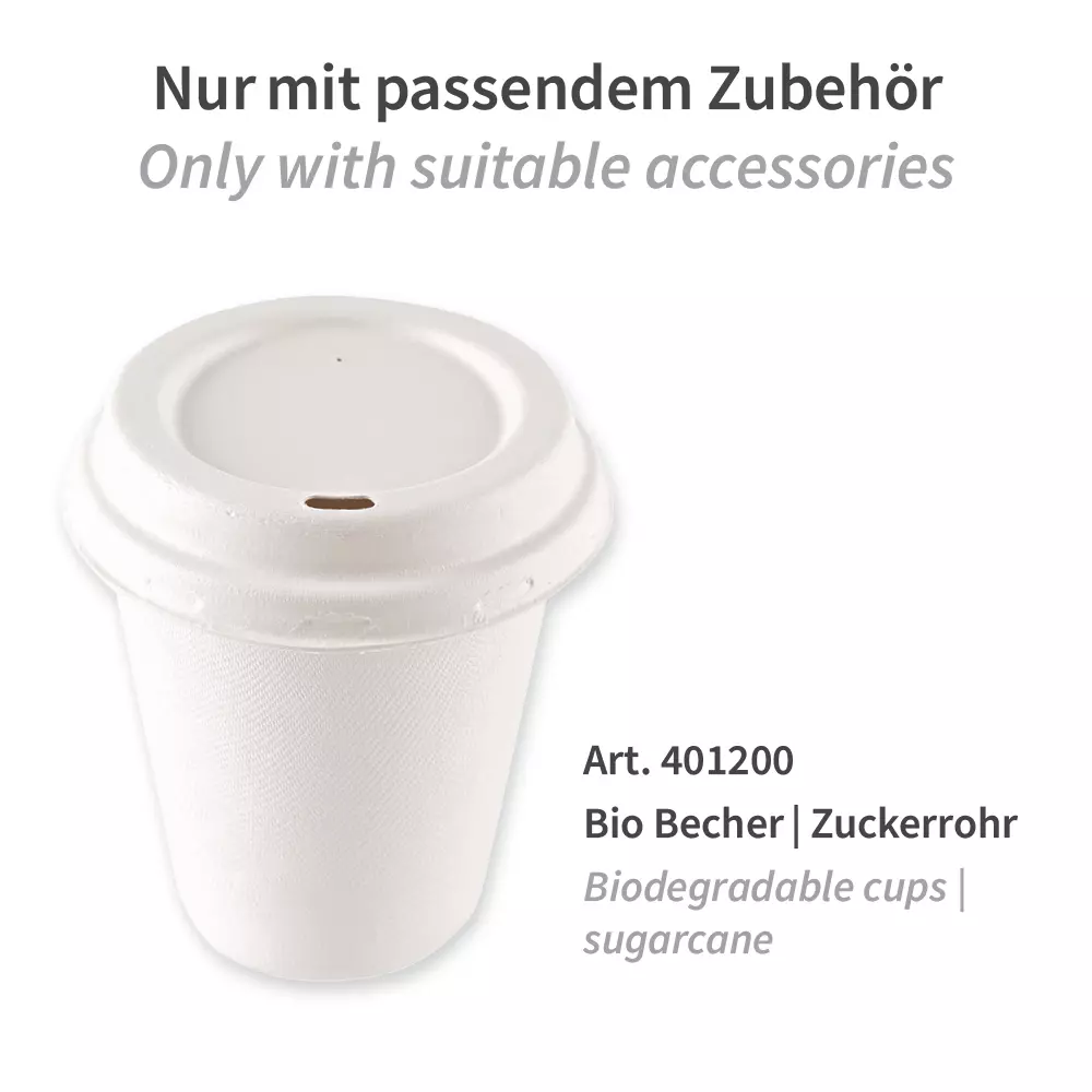 NATUREStar 401201, Organic Bagasse Drinking Cup Lids, Ø 90 mm, image 3