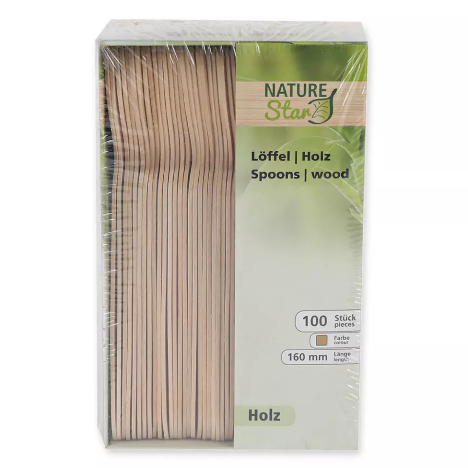 NATUREStar 38857, Organic Wood Spoons, 160 mm, Dispenser Box, image 2, gallery thumbnail