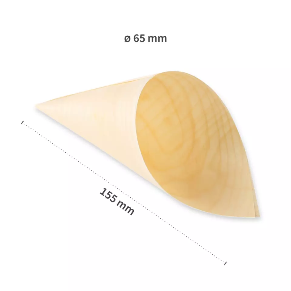 NATUREStar 388323, Organic Wood Fingerfood Cones, ø 65 mm, 155 mm, image 3, gallery thumbnail