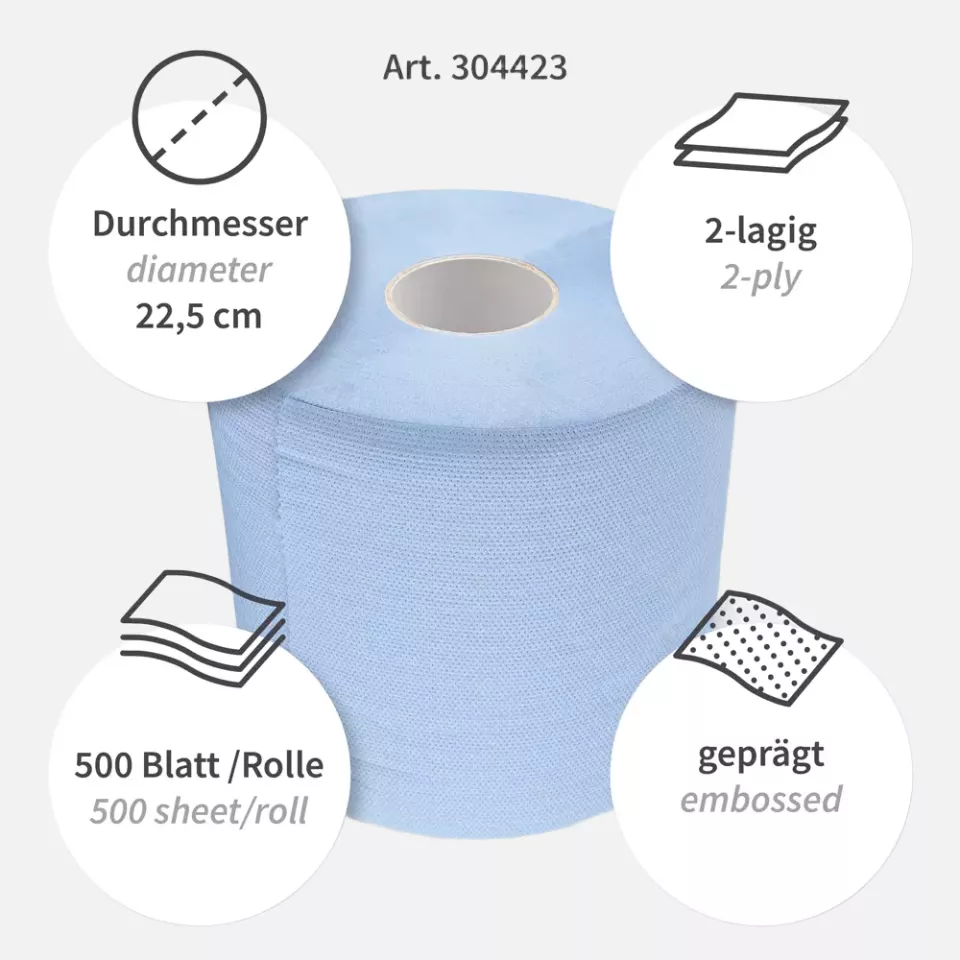 HygoClean 304423, Allfood 2-lagiges Zellstoff-Mix Putzpapier, Blau, image 3, gallery thumbnail