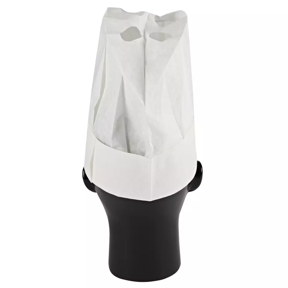 HygoStar 0980, Excellent Special Crepe Paper Chef's Hats, 22 cm, White, image 5, gallery thumbnail