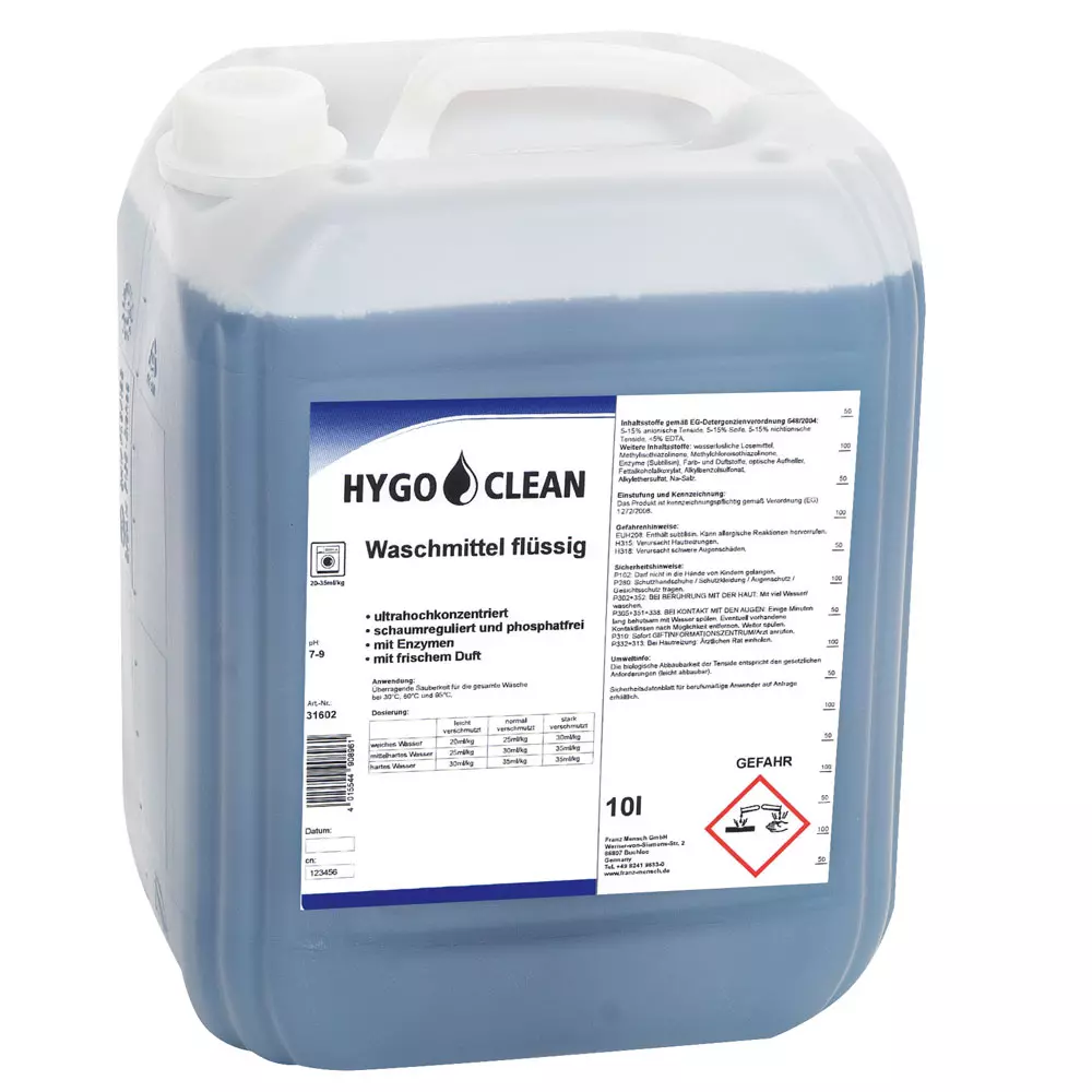 HygoClean 31602, Liquid Laundry Detergent, 10 l, image 1