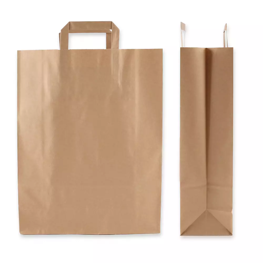NATUREStar 35563, Organic Kraft Paper Carrier Bags, 320 + 120 x 400 mm, Brown, image 3