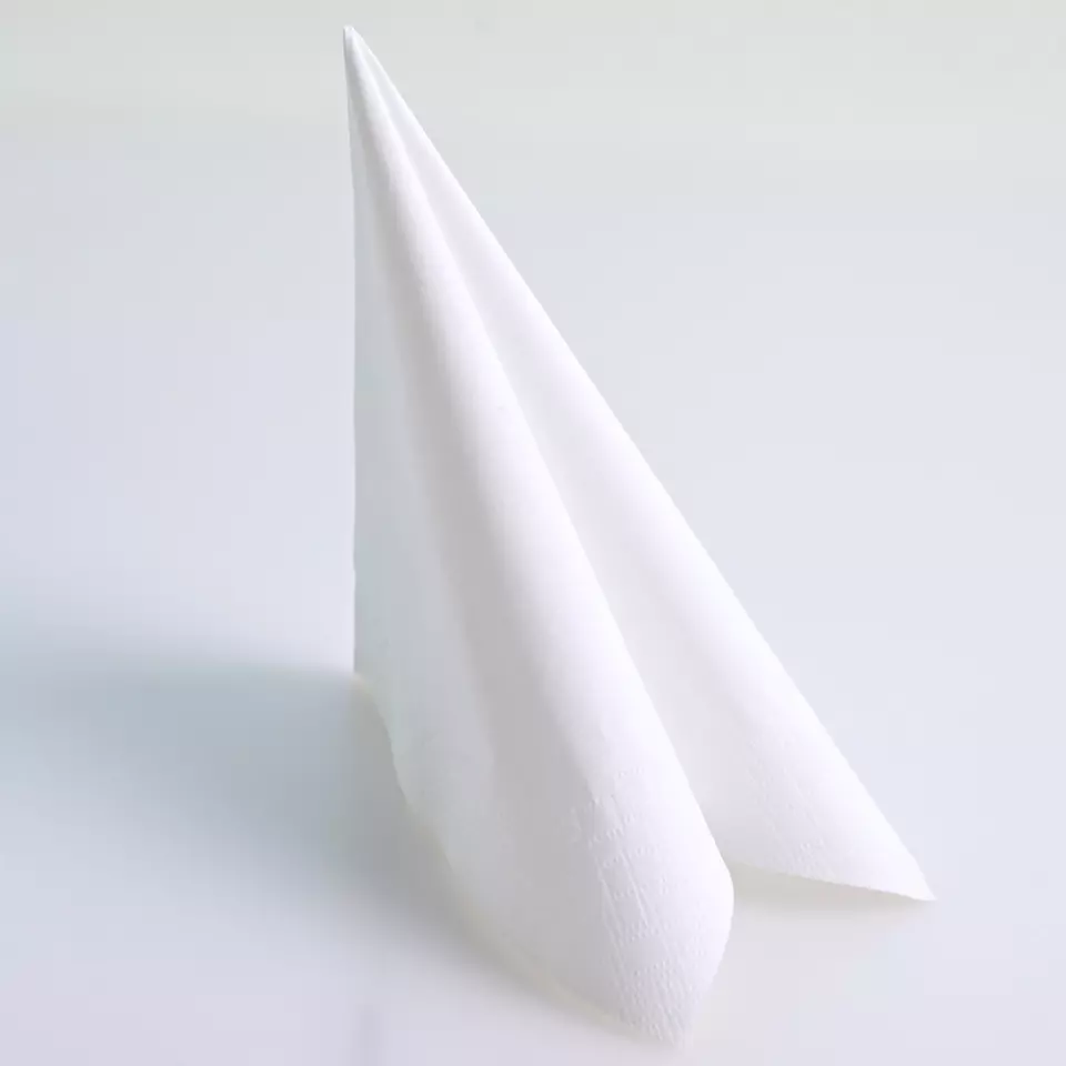 HygoStar 30530, Eleganza Zellstoffservietten, 40 x cm, 3-lagig, 1/4-Falz, Weiß, FSC®-Mix