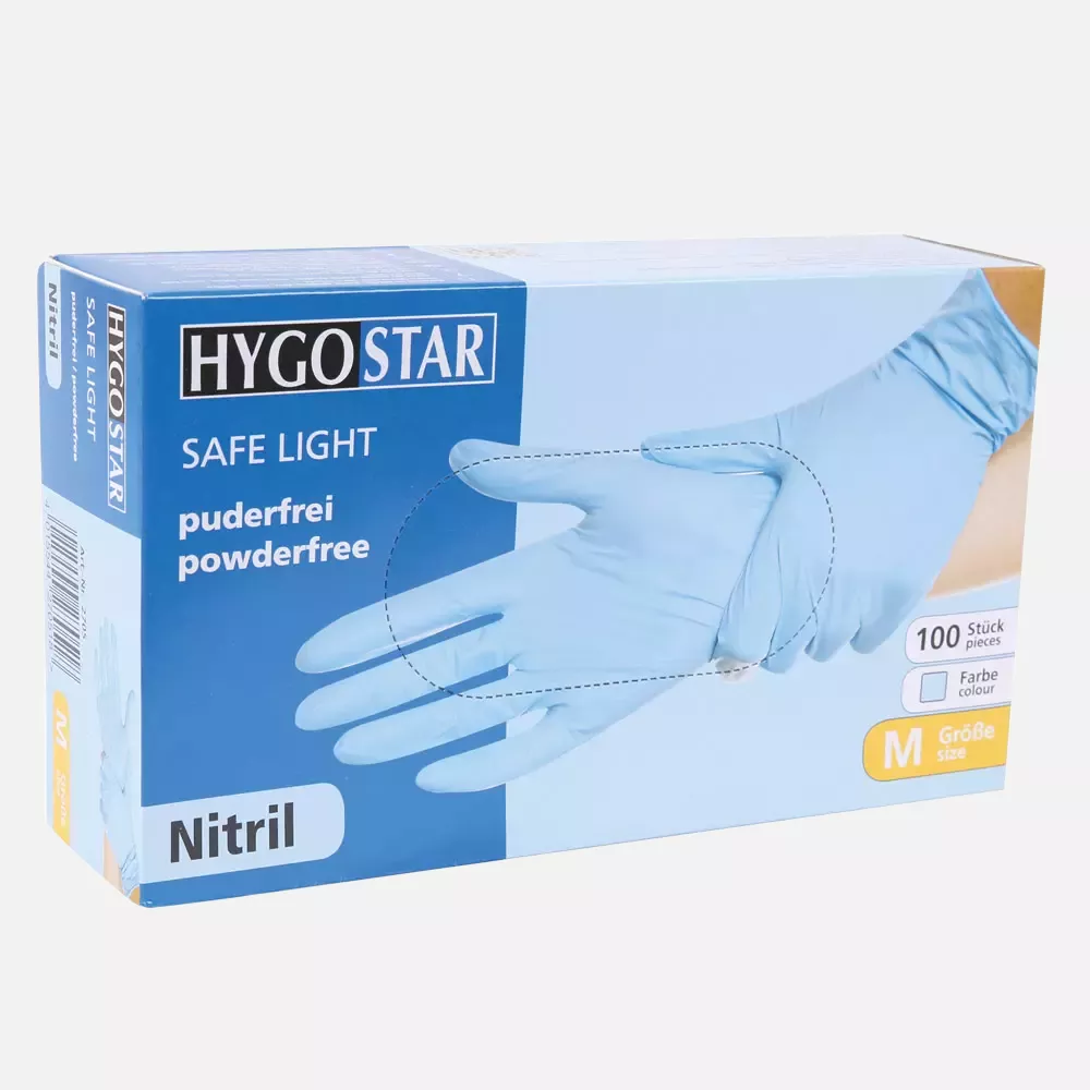HygoStar 2702, Safe Light Nitrile Gloves, 11/XXL, Blue, Powder-Free, image 3