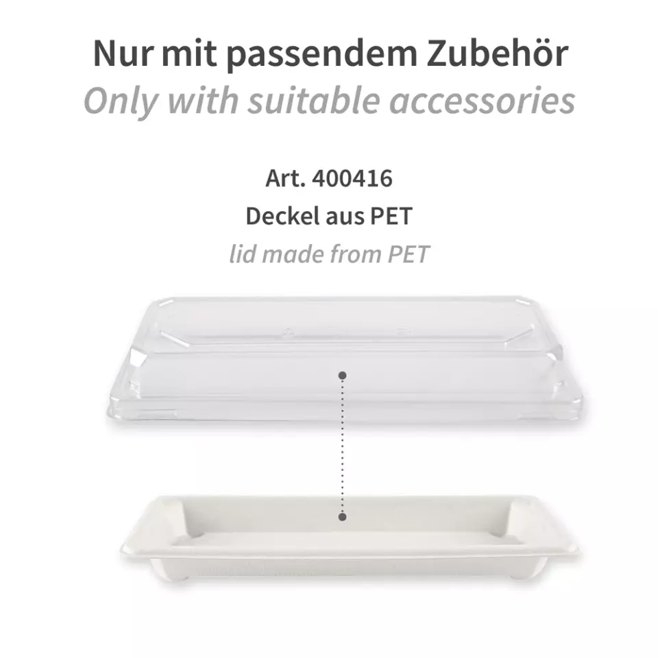 NATUREStar 411201, Organic Sushi Trays, S (221 x 92 x 22 mm), Bagasse, image 4, gallery thumbnail