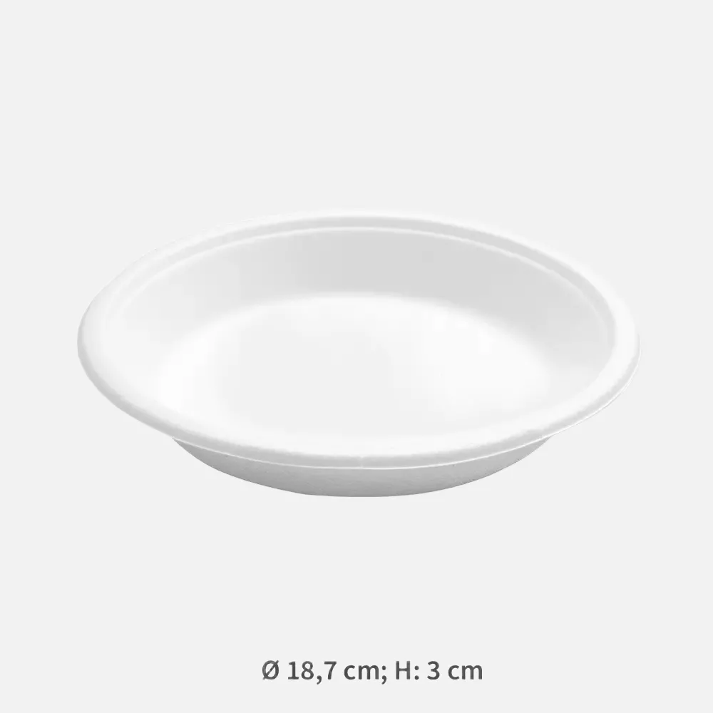 NATUREStar 41043, Bordofino Round Organic Bagasse Plates, 550 ml, Ø 187 mm, image 2