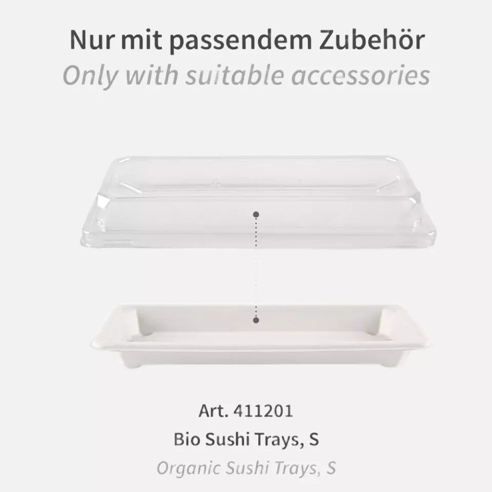 NATUREStar 400416, PET Sushi Tray Lids, S, 225 x 98 x 30 mm, image 2, gallery thumbnail