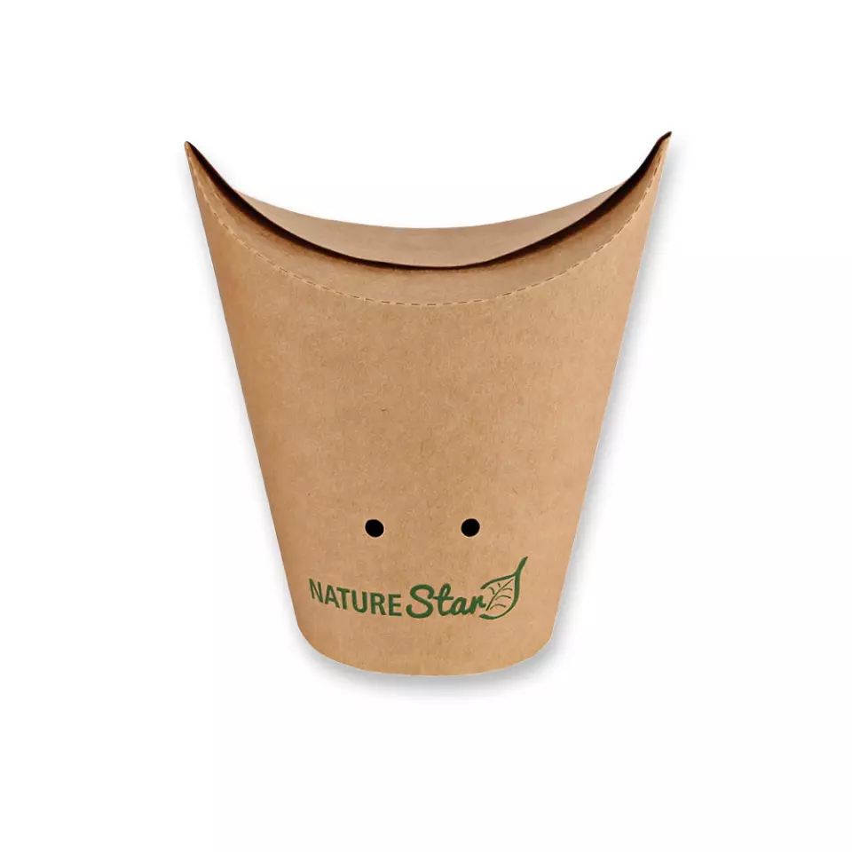 NATUREStar 417927, Organic Kraft Paper/PE Snack Boxes, Ø 60 mm x 117 mm, 270 ml, FSC®-Mix, image 3, gallery thumbnail