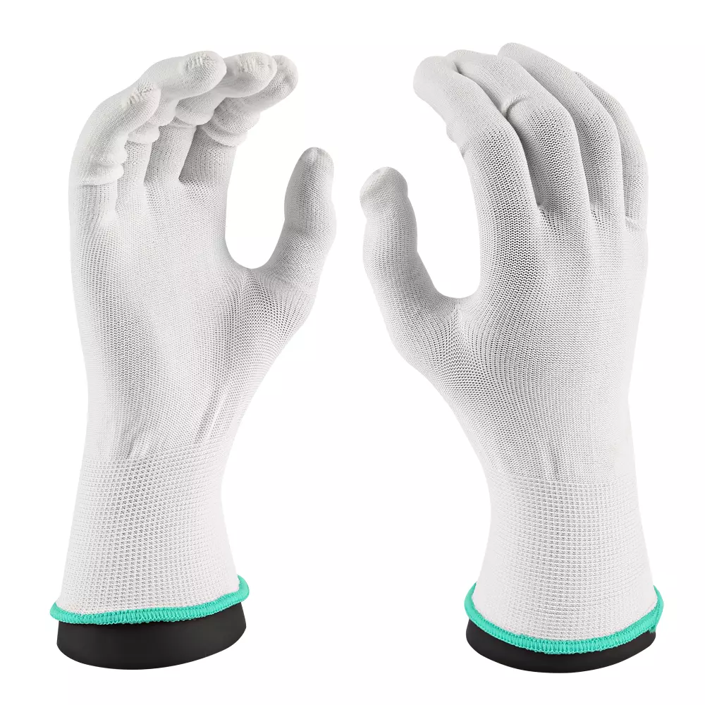 HygoStar 332025, Allfood Feinstrick Nylonhandschuhe, Größe 9/L, Weiß