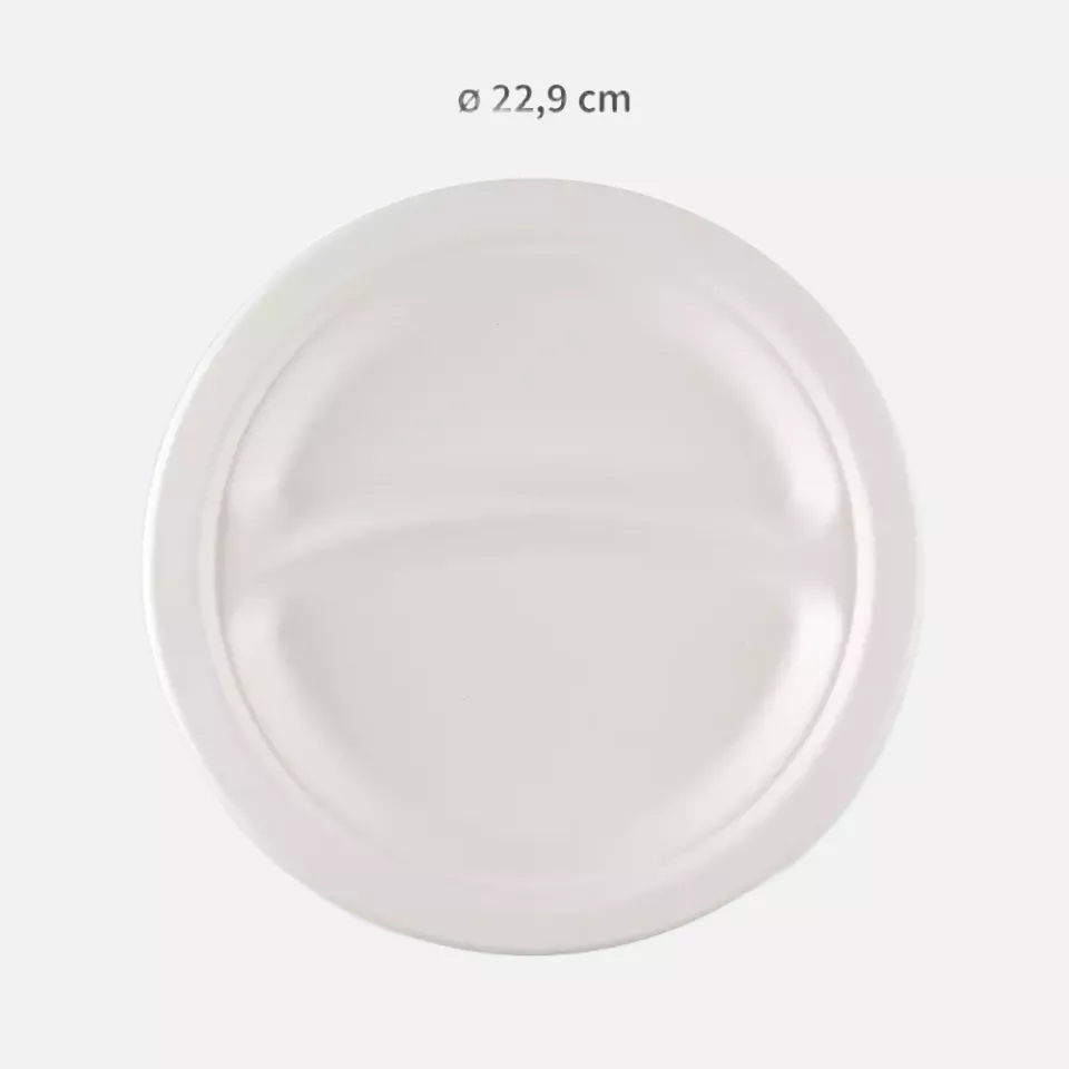 NATUREStar 41021, Organic Menu Plates, Ø 229 mm, Round, 2-Compartments, Bagasse, image 2, gallery thumbnail