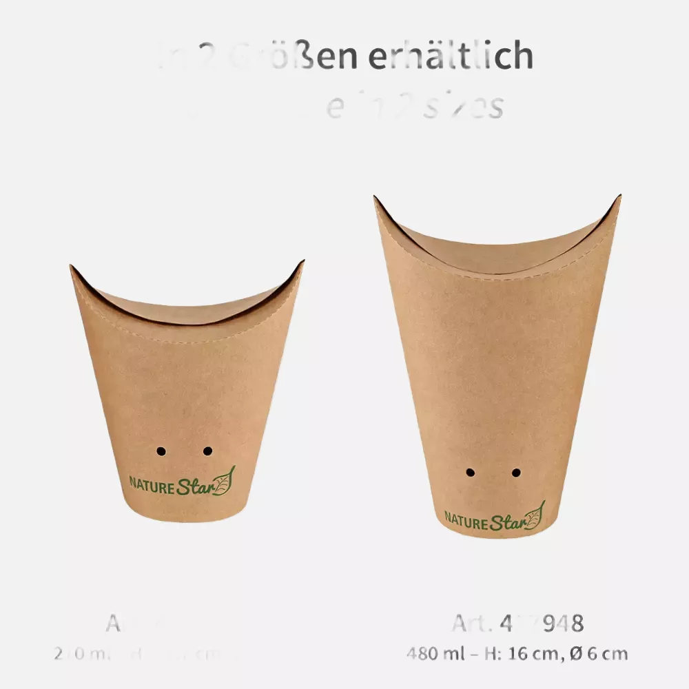 NATUREStar 417927, Organic Kraft Paper/PE Snack Boxes, Ø 60 mm x 117 mm, 270 ml, FSC®-Mix, image 4