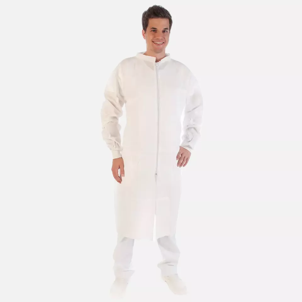 HygoStar 27401, SMS Zipper Visitor Gowns, XL, White, image 1, gallery thumbnail