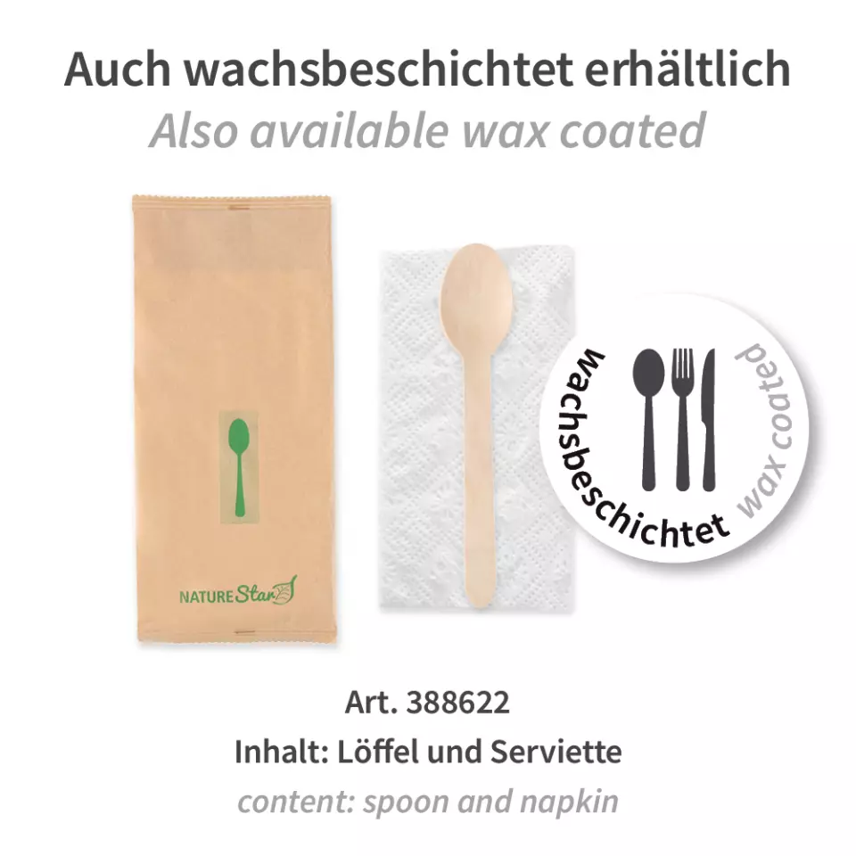 NATUREStar 388602, Spoon Wood Cutlery Sets, Organic, FSC® 100%, image 5, gallery thumbnail