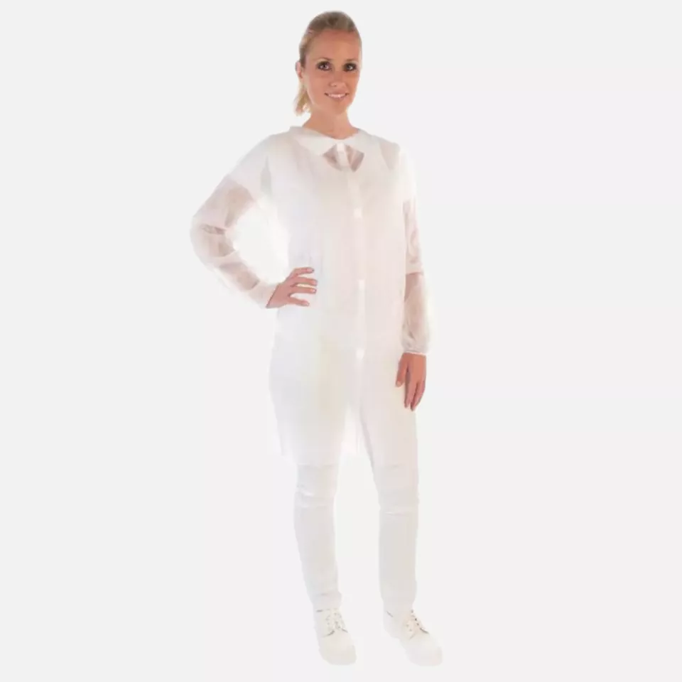 HygoNorm 274239, Eco PP Visitor Gowns with Velcro, XXXL, White, image 1, gallery thumbnail