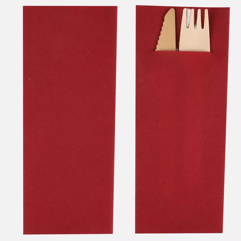 Franz Mensch 30634, Airlaid FSC®-mix Cutlery Napkins, 1/8 Fold, 40 x 33 cm, 1-ply, Bordeaux, image 1