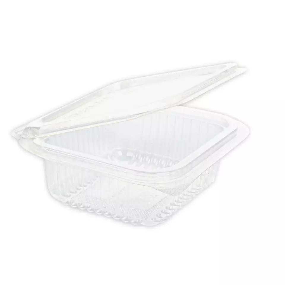 Franz Mensch 423900, Organic PLA Deli & Salad Bowls with Hinged Lids, 250 ml, Rectangular, image 1, gallery thumbnail