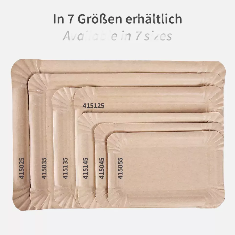 Franz Mensch 415125, Organic Kraft Paper Plates, 165 x 200 mm, Rectangular, FSC®-mix, image 3, gallery thumbnail