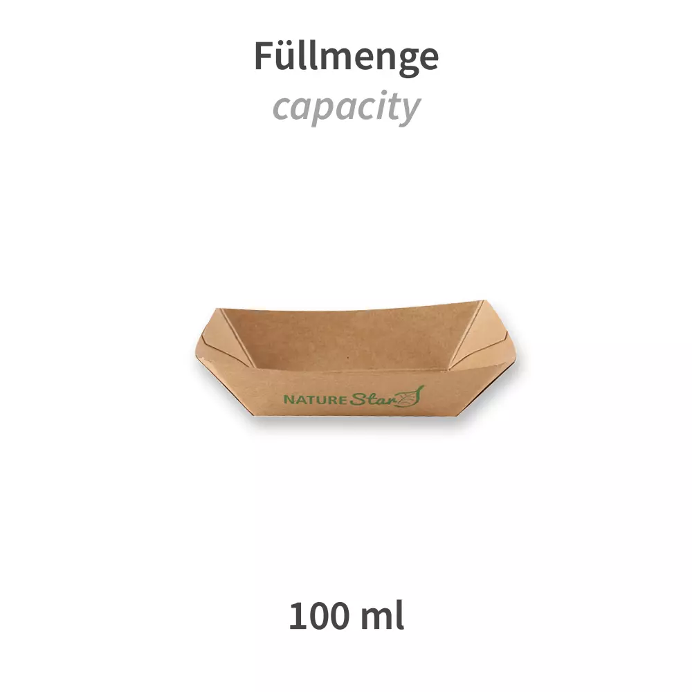 NATUREStar 417510, Tasty Organic Food Trays, FSC®-Mix, 100 ml, 105 x 70 x 27 mm, Kraft Paper/PE, image 2