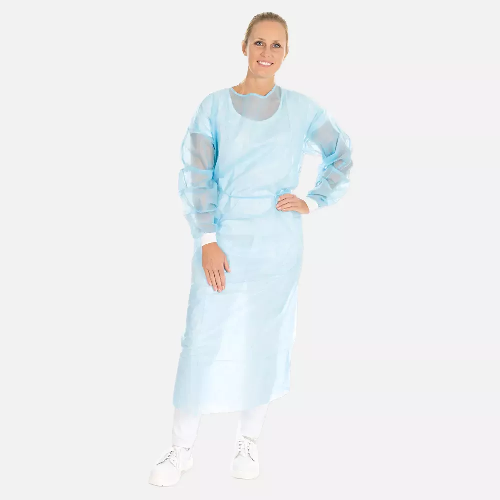 HygoNorm 277769, Eco PP/PE Gowns, Partly Laminated, with Neck Ties, XL, Blue, image 1
