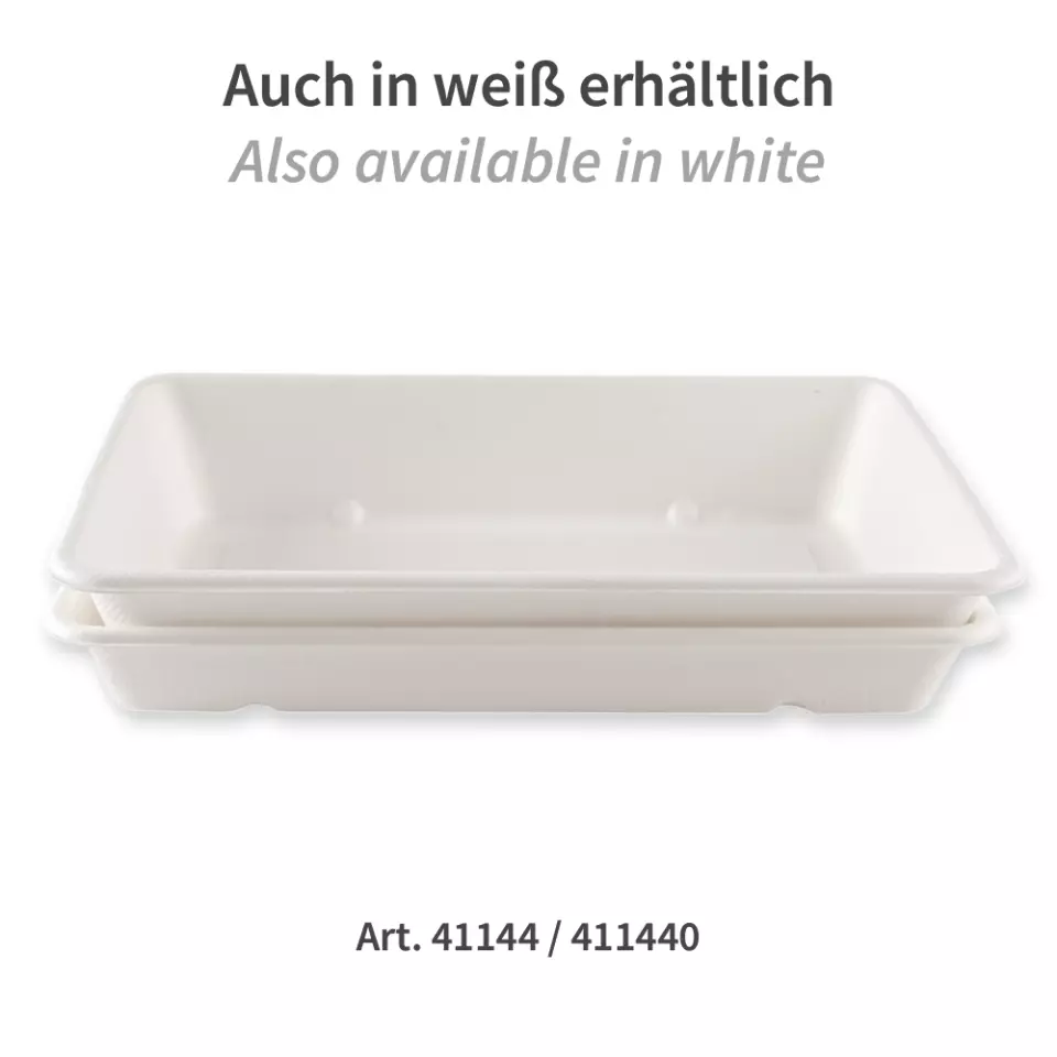 NATUREStar 411455, Classico Organic Bagasse Trays, 230 x 156 x 45 mm, 1200 ml, image 6, gallery thumbnail