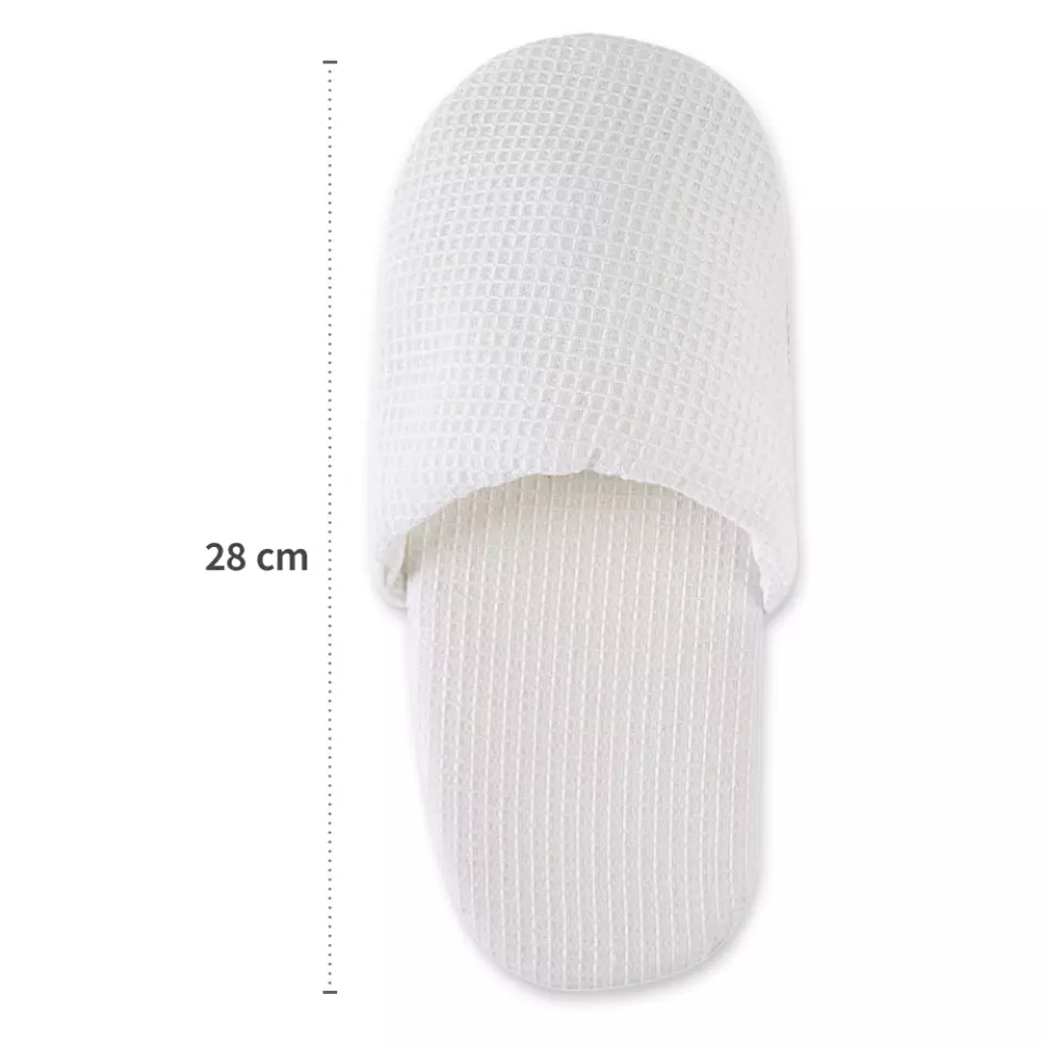 Hygostar 5556, Waffle Closed Cotton Slippers, White, image 2, gallery thumbnail