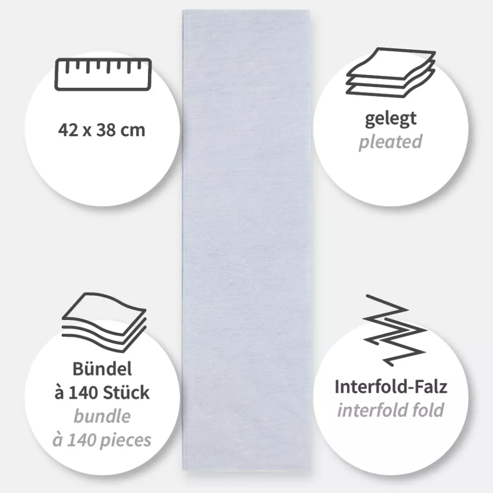 HygoClean 317881, Pleated Cellulose/Polyester Workshop Cloths, Grey, image 3, gallery thumbnail
